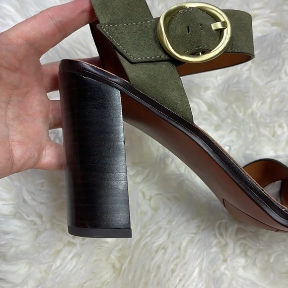 Franco Sarto Willis Green Suede Sandals - Picture 5 of 11